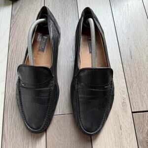 Bally black leather loafers made in Switzerland size 10 EEE